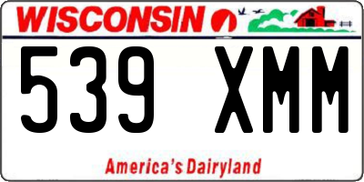 WI license plate 539XMM