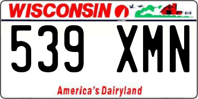 WI license plate 539XMN