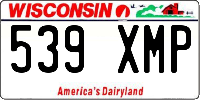 WI license plate 539XMP
