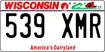 WI license plate 539XMR
