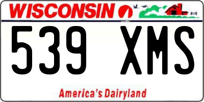 WI license plate 539XMS