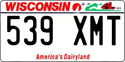 WI license plate 539XMT