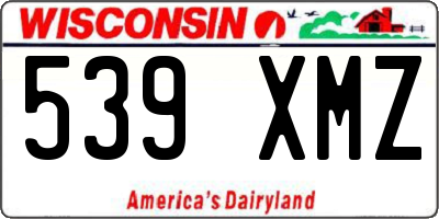 WI license plate 539XMZ