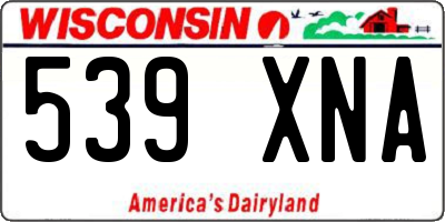 WI license plate 539XNA