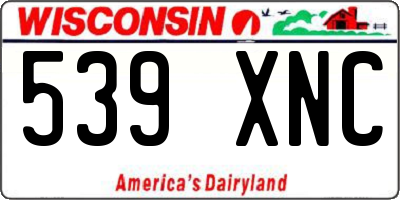 WI license plate 539XNC