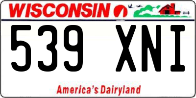 WI license plate 539XNI