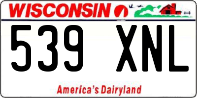 WI license plate 539XNL