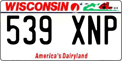 WI license plate 539XNP