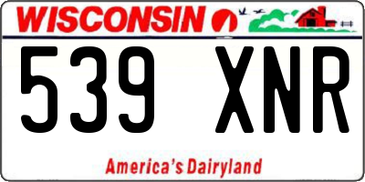 WI license plate 539XNR
