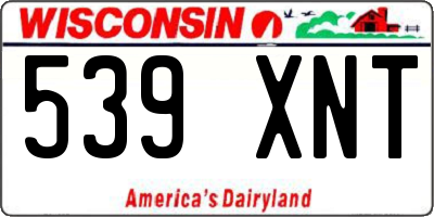 WI license plate 539XNT