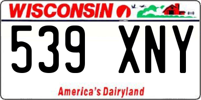 WI license plate 539XNY