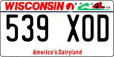 WI license plate 539XOD