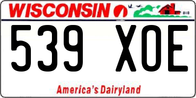 WI license plate 539XOE
