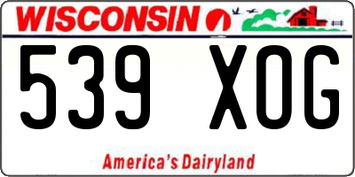 WI license plate 539XOG