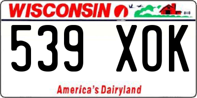WI license plate 539XOK
