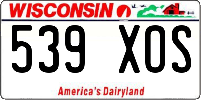 WI license plate 539XOS
