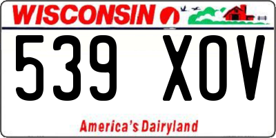 WI license plate 539XOV