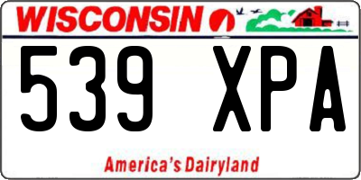 WI license plate 539XPA