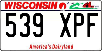 WI license plate 539XPF