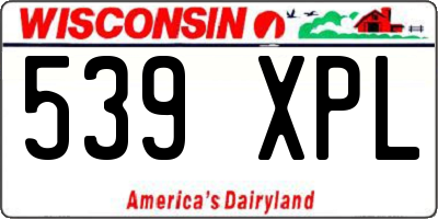 WI license plate 539XPL