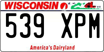 WI license plate 539XPM