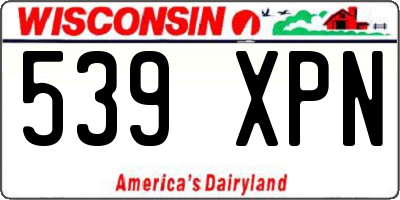 WI license plate 539XPN