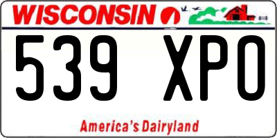 WI license plate 539XPO