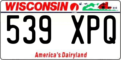 WI license plate 539XPQ