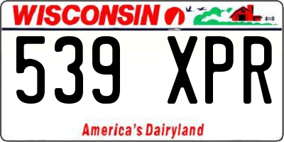 WI license plate 539XPR