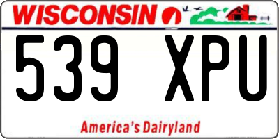 WI license plate 539XPU