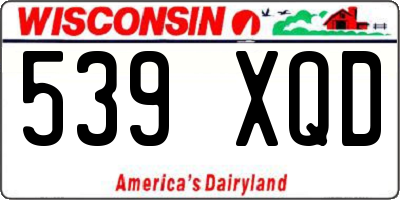 WI license plate 539XQD