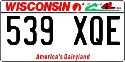 WI license plate 539XQE