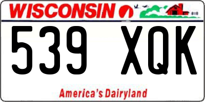 WI license plate 539XQK