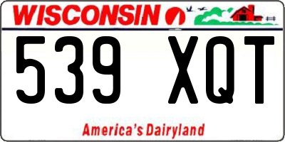 WI license plate 539XQT