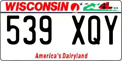 WI license plate 539XQY
