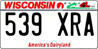 WI license plate 539XRA