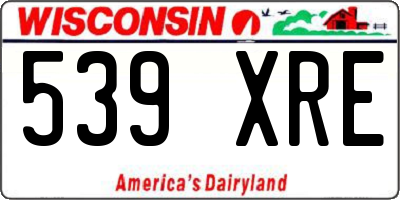 WI license plate 539XRE