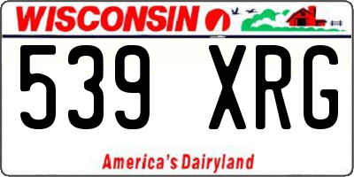WI license plate 539XRG