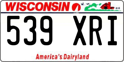 WI license plate 539XRI