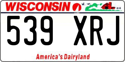 WI license plate 539XRJ