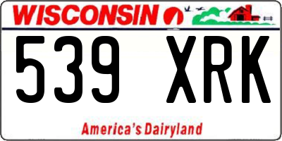 WI license plate 539XRK