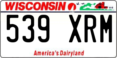 WI license plate 539XRM