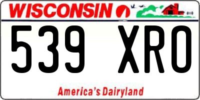 WI license plate 539XRO