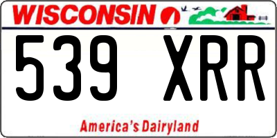 WI license plate 539XRR