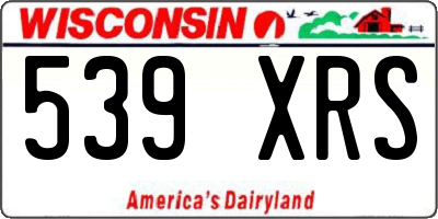 WI license plate 539XRS