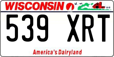 WI license plate 539XRT