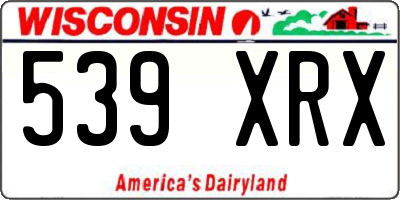 WI license plate 539XRX