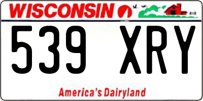 WI license plate 539XRY