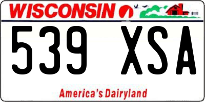 WI license plate 539XSA