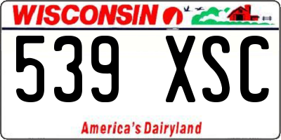 WI license plate 539XSC